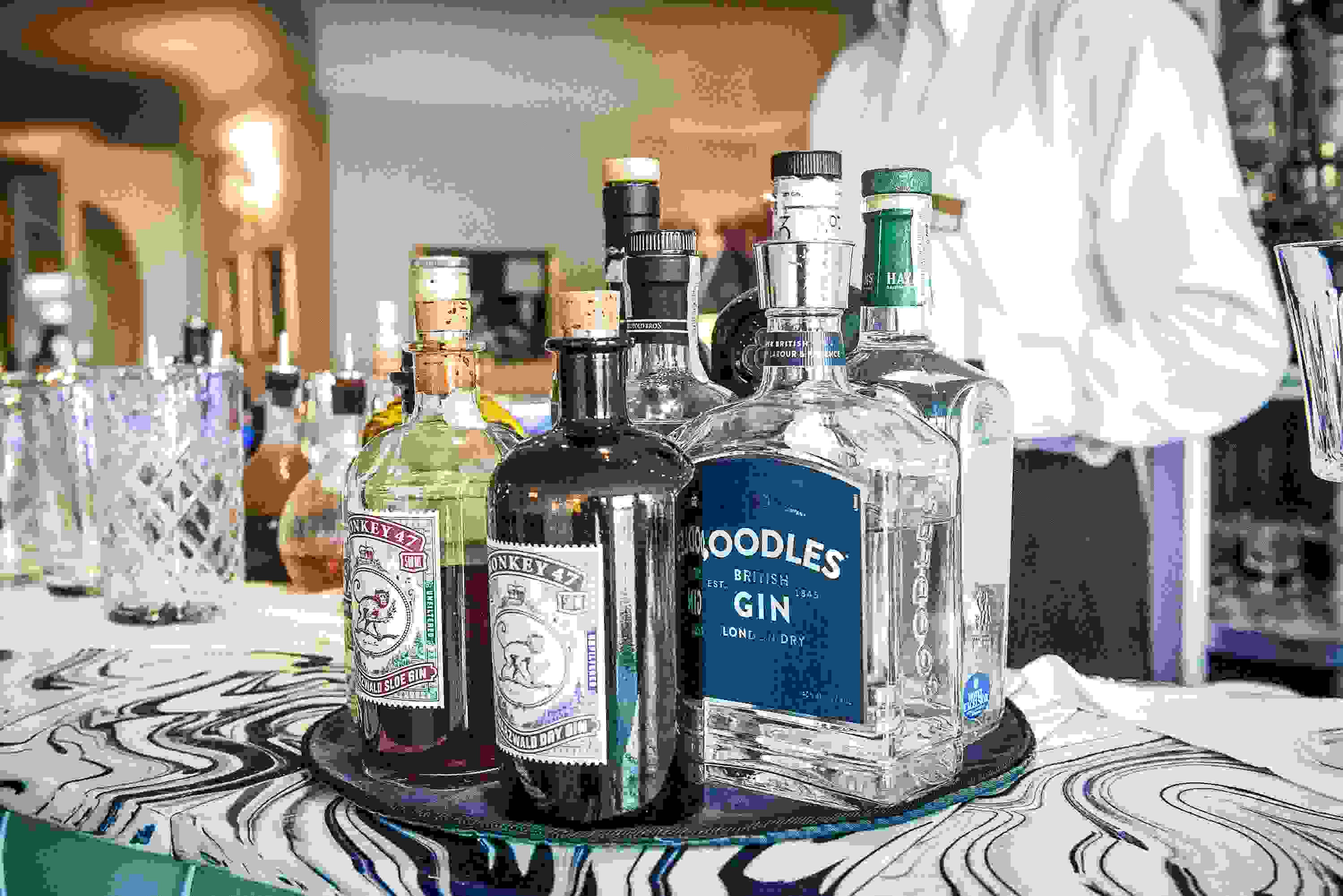 The selection of gins at Hotel Excelsior Venice Lido Resort