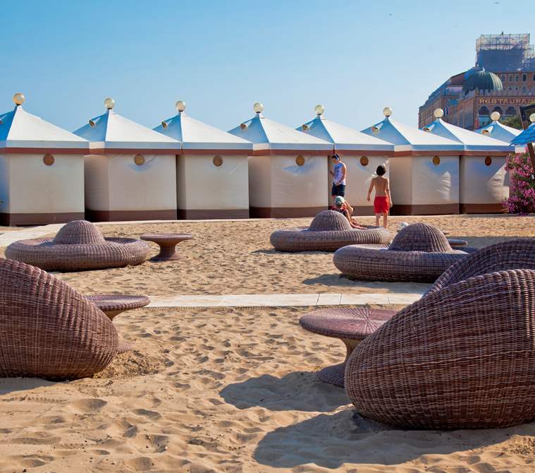La Rotonda, spiaggia dell'Hotel Excelsior Venice Lido Resort, Hotel di Lusso Lido di Venezia