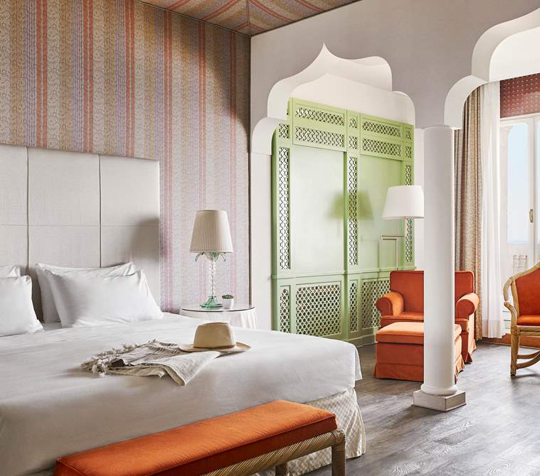 The interiors of the Grand Deluxe Double Room, Hotel Excelsior Venice Lido Resort