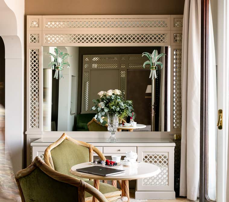 The view inside a suite of Hotel Excelsior Venice Lido Resort | Luxury hotel in Venice, Italy