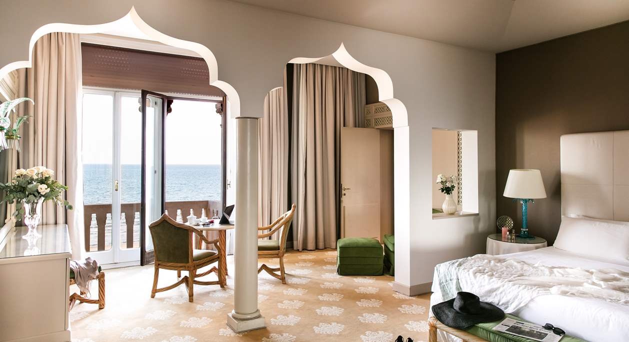 Suite vista mare dell'Hotel Excelsior Venice Lido Resort, Hotel di lusso a Venezia