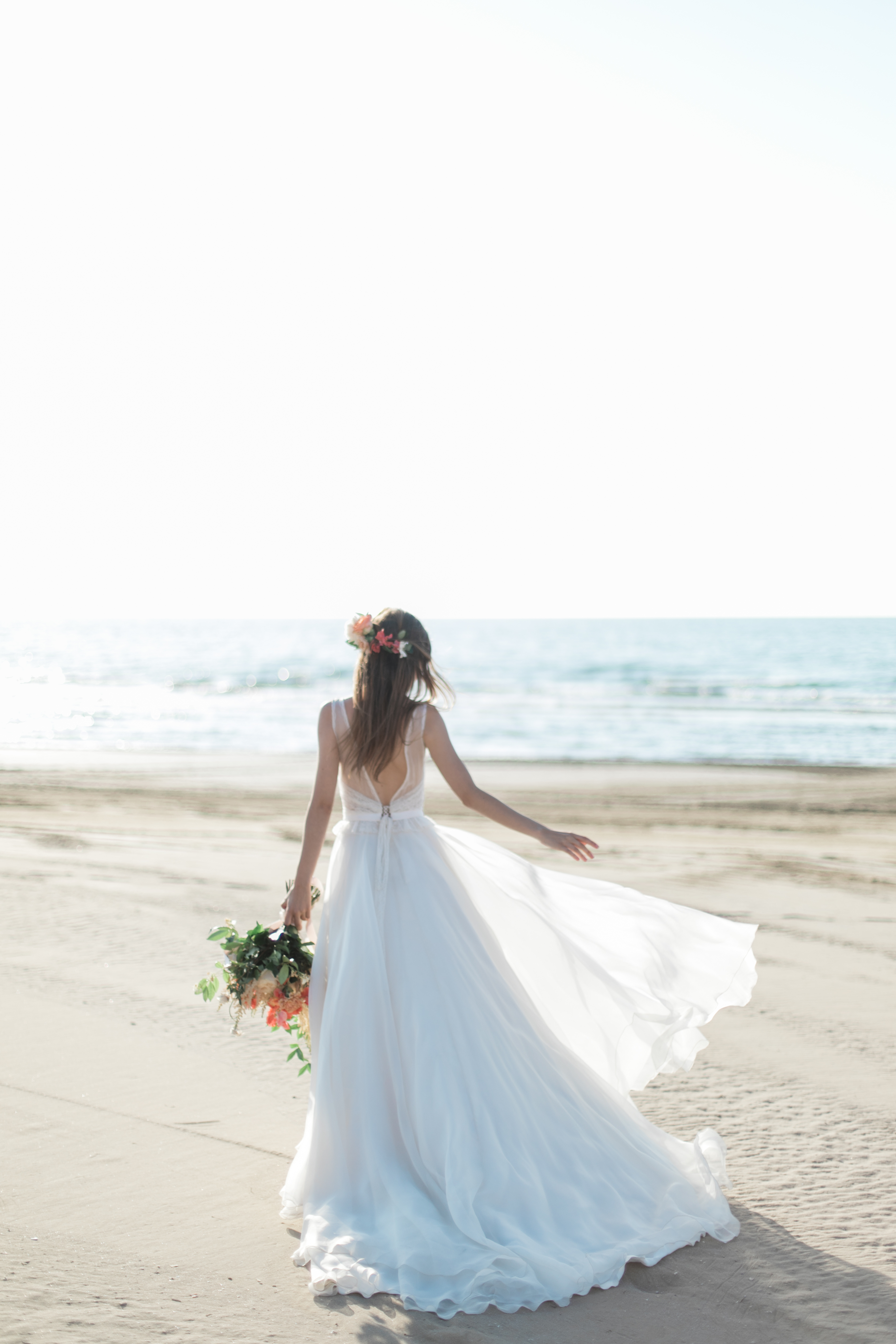 Bride on beach